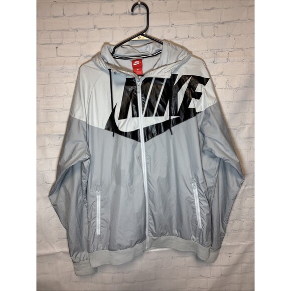 Nike Other - Nike Windrunner Windbreaker Jacket Black Grey Nylon Soft Glanz Medium